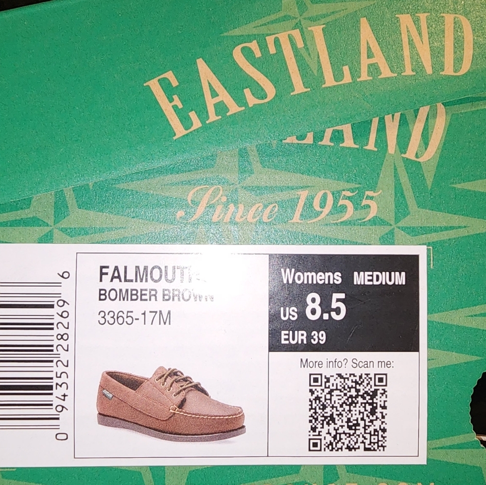 NWT,Eastland Falmouth Loafers, Bomber Brown size 8.5